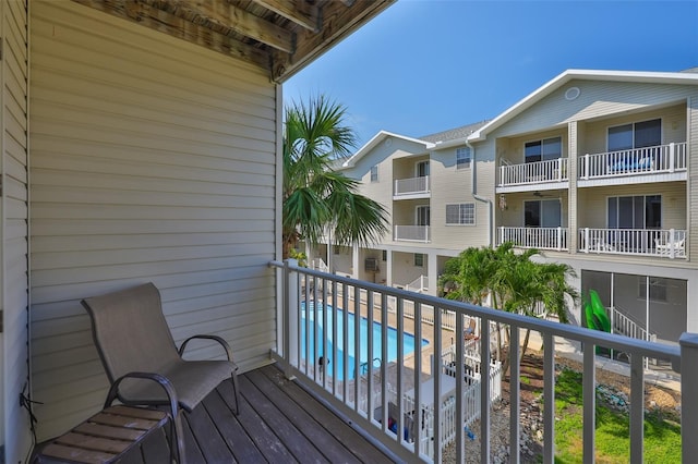 balcony with view of pool
