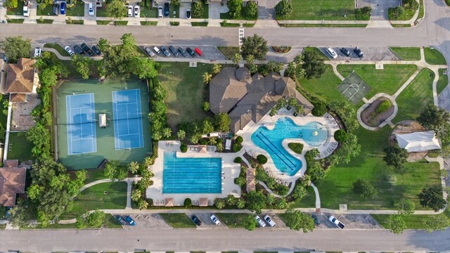 33255 Kateland Dr, Wesley Chapel, FL 33545 - bird's eye view of a pool
