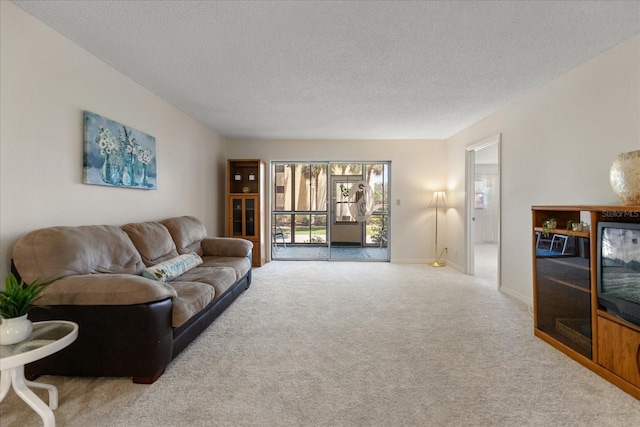 11485 Oakhurst Rd Unit 200-101, Largo, FL 33774 - carpeted living area featuring a textured ceiling