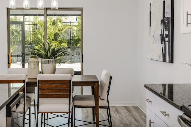 8812 Parsons Hill Blvd, Wesley Chapel, FL 33545 - dining space featuring wood finished floors and baseboards