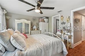 7523 Pitch Pine Cir Unit 184, Tampa, FL 33617 - bedroom featuring french doors and ceiling fan