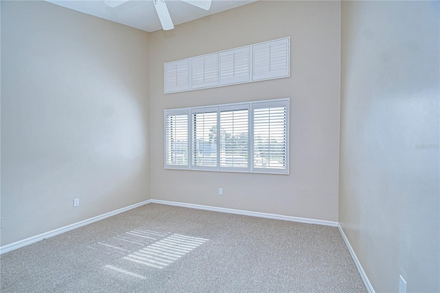 13635 Twin Lakes Ln Unit 13635, Tampa, FL 33618 - spare room featuring carpet floors, baseboards, and ceiling fan