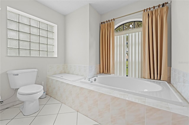 206 Forest Wood Ct, Spring Hill, FL 34609 - full bathroom with a garden tub, toilet, and tile patterned floors