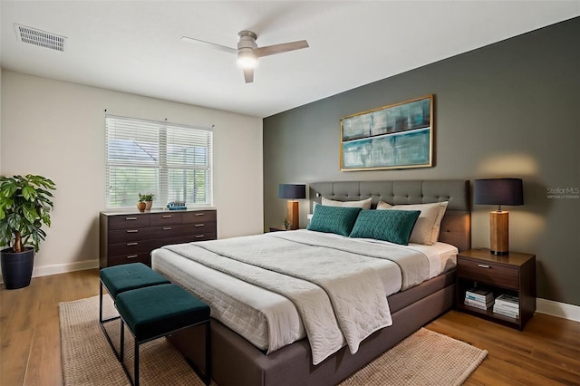 19711 Wellington Manor Blvd, Lutz, FL 33549 - bedroom featuring wood finished floors and ceiling fan