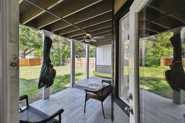 816 9th Ave SW, Largo, FL 33770 - sunroom with ceiling fan