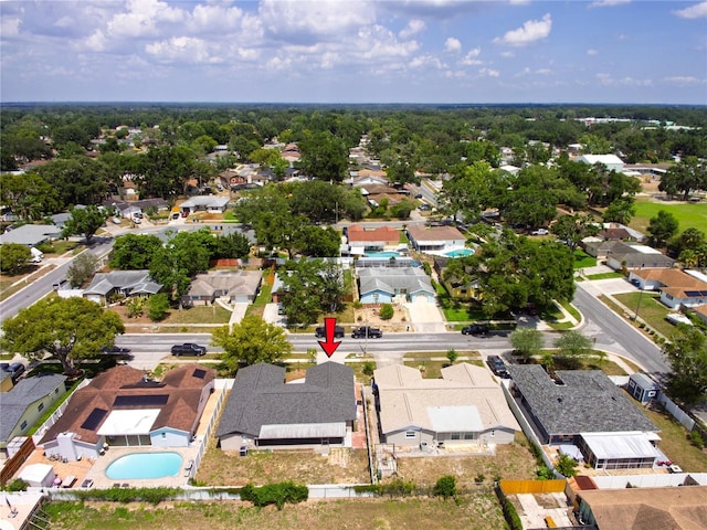 1406 Valley Pl, Brandon, FL 33510 - aerial perspective of suburban area featuring a pool area