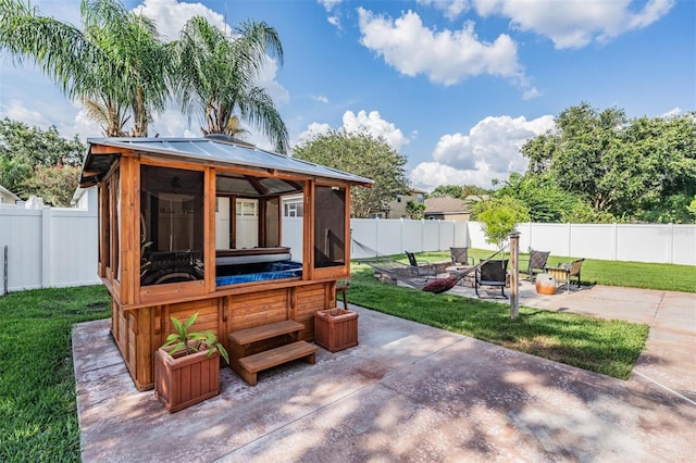 1524 Rhodeswell Ln, Dover, FL 33527 - view of patio / terrace with a gazebo