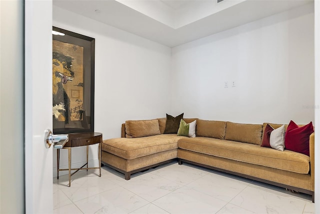 100 1st Ave N Unit 2703, Saint Petersburg, FL 33701 - living area featuring light marble finish floors