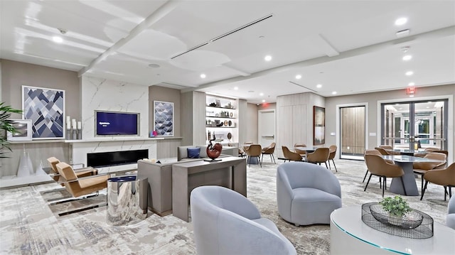 100 1st Ave N Unit 2703, Saint Petersburg, FL 33701 - living area featuring recessed lighting and a fireplace