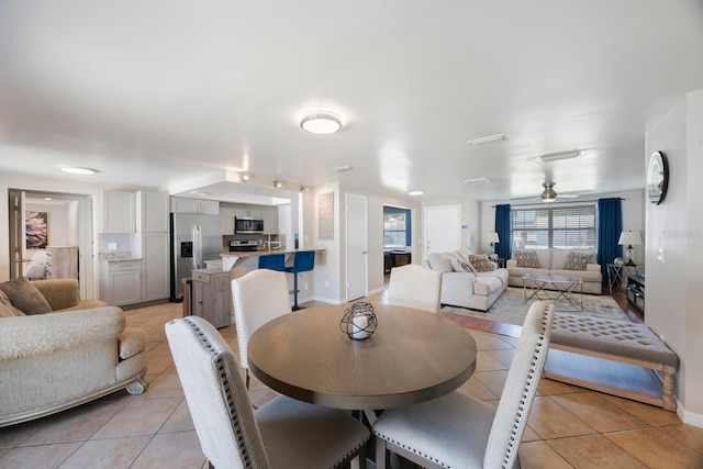 1706 Sloop Pl, Brandon, FL 33511 - dining area with light tile patterned flooring and a ceiling fan