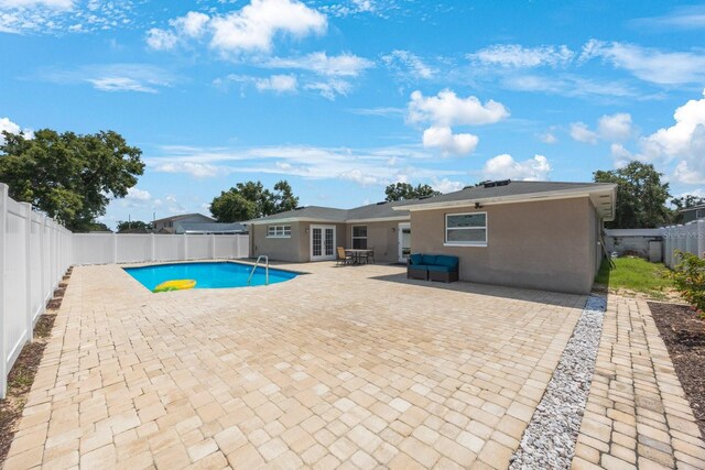 1706 Sloop Pl, Brandon, FL 33511 - view of pool featuring french doors, a patio, and a fenced backyard