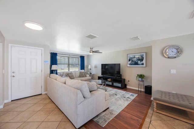 1706 Sloop Pl, Brandon, FL 33511 - living area featuring a ceiling fan, baseboards, and light tile patterned flooring