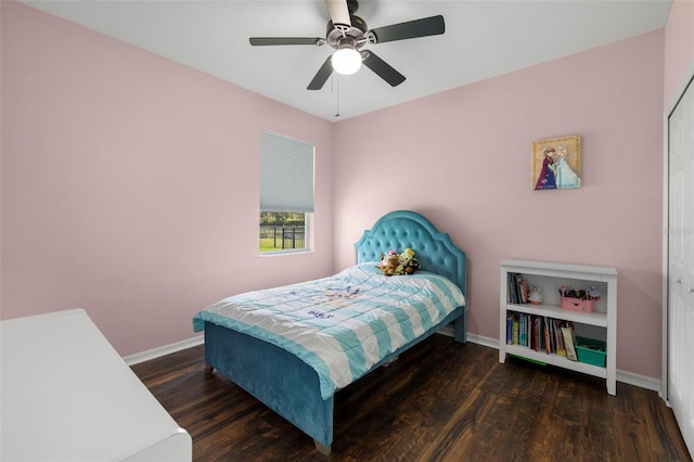 2350 126th Dr E, Parrish, FL 34219 - bedroom with wood finished floors and a ceiling fan