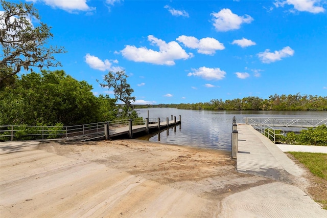 2350 126th Dr E, Parrish, FL 34219 - dock featuring a boat ramp and a water view