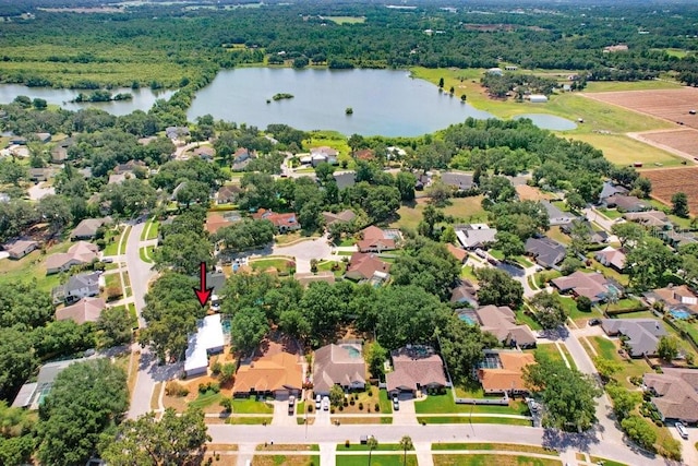 613 Sportsman Park Dr, Seffner, FL 33584 - aerial perspective of suburban area featuring a large body of water