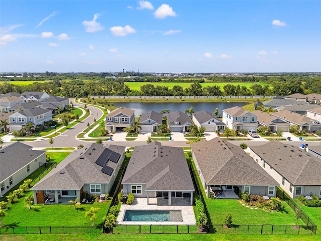 6123 Golden Nettle Dr, Apollo Beach, FL 33572 - aerial perspective of suburban area featuring a large body of water