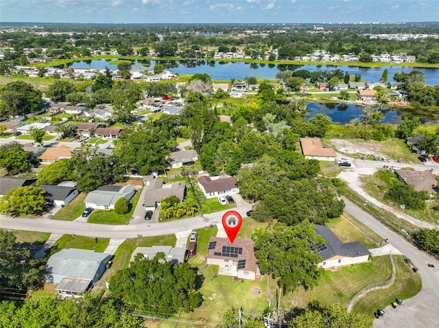 1110 Waterview Blvd E, Lakeland, FL 33801 - aerial view of property's location with nearby suburban area, a large body of water, and a tree filled landscape