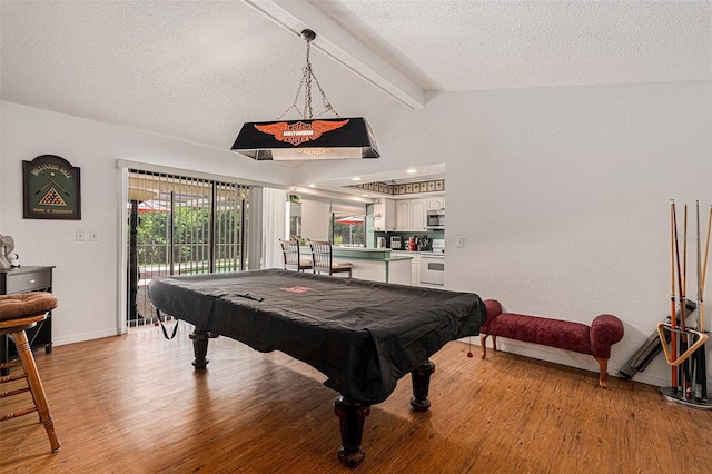 7700 Willow Brook Ct, Hudson, FL 34667 - game room with light wood-style floors, a textured ceiling, and pool table
