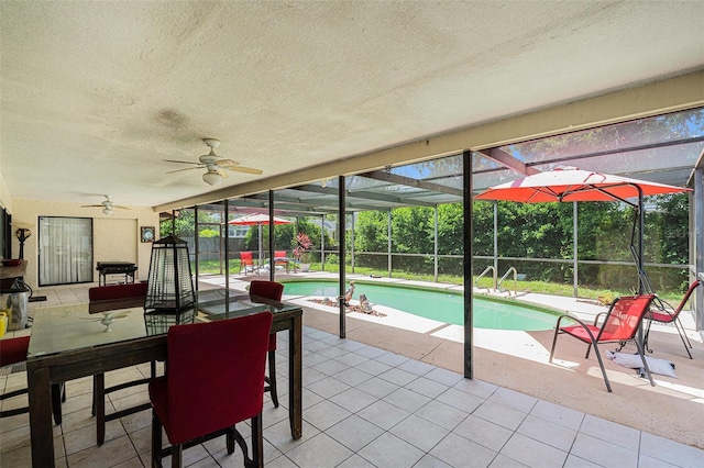 7700 Willow Brook Ct, Hudson, FL 34667 - sunroom / solarium with a pool and ceiling fan