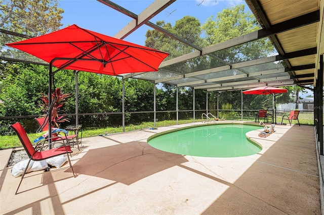 7700 Willow Brook Ct, Hudson, FL 34667 - swimming pool with a patio area and glass enclosure