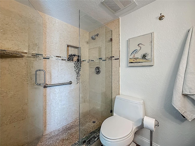 105 4th Ave NE Unit 426, Saint Petersburg, FL 33701 - full bathroom featuring a shower stall, a textured wall, and a textured ceiling
