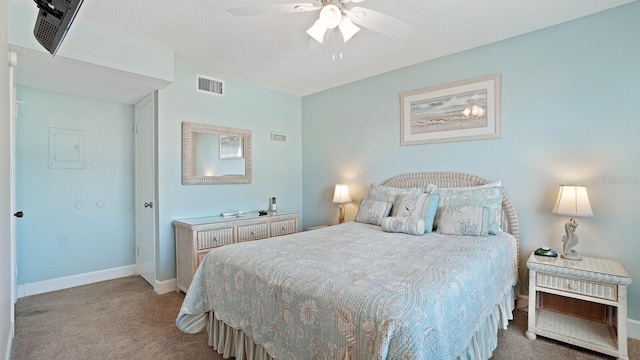 600 71st Ave Unit 16, St Pete Beach, FL 33706 - bedroom featuring carpet flooring, baseboards, and a ceiling fan