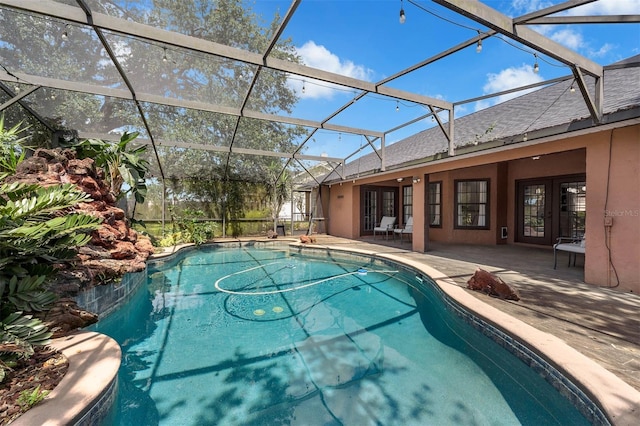 10421 Mesa Ln, Clermont, FL 34711 - swimming pool featuring a patio area, french doors, and a lanai