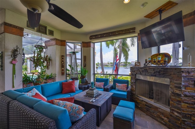 5417 Tybee Island Dr, Apollo Beach, FL 33572 - sunroom with recessed lighting