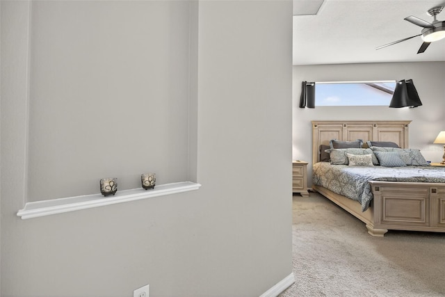 111 Falling Water Dr, Brandon, FL 33511 - bedroom with light colored carpet and ceiling fan