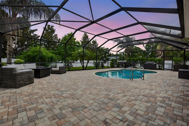 111 Falling Water Dr, Brandon, FL 33511 - view of swimming pool with an outdoor hangout area, a patio area, and a lanai