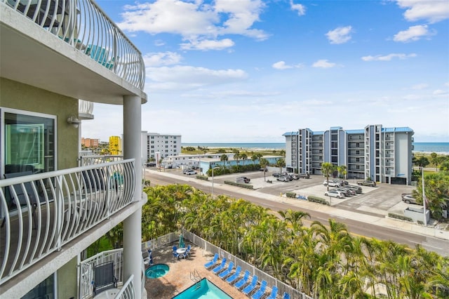 11605 Gulf Blvd Unit 506, Saint Petersburg, FL 33706 - balcony with view of pool area and a water view