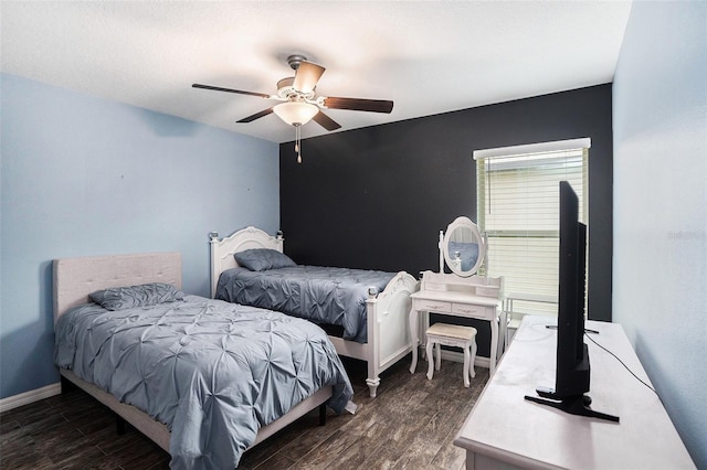 146 Rain Berry Ave, Ruskin, FL 33570 - bedroom with dark wood-style flooring and ceiling fan