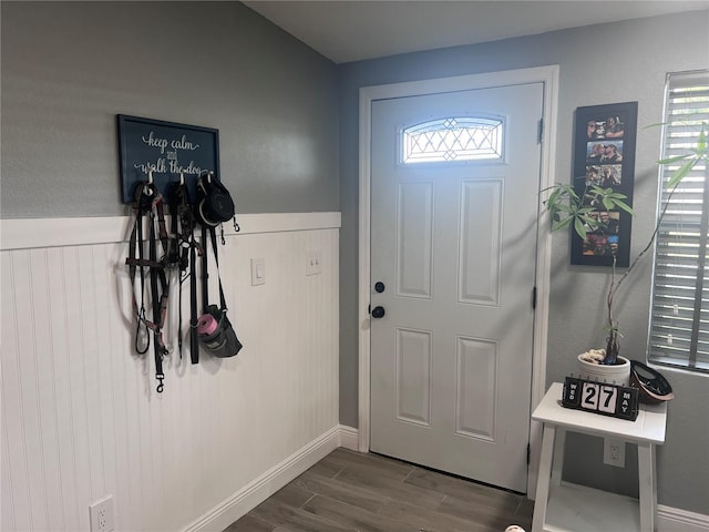 1631 St Mary Dr, Dunedin, FL 34698 - entrance foyer featuring dark wood-type flooring and baseboards