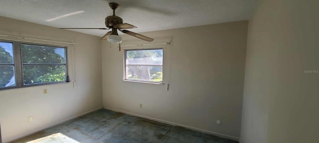 3717 Mckay Creek Dr, Largo, FL 33770 - carpeted empty room featuring ceiling fan, baseboards, and a textured ceiling