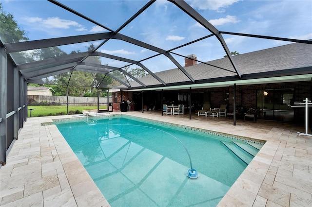 414 Summit Chase Dr, Valrico, FL 33594 - view of swimming pool featuring a patio and a lanai