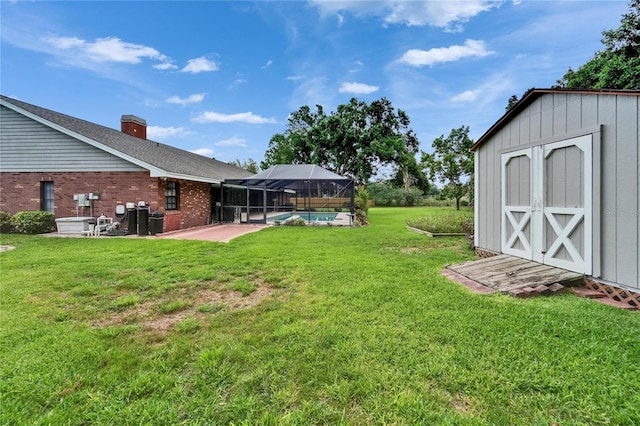 414 Summit Chase Dr, Valrico, FL 33594 - view of green lawn featuring a patio area and a lanai