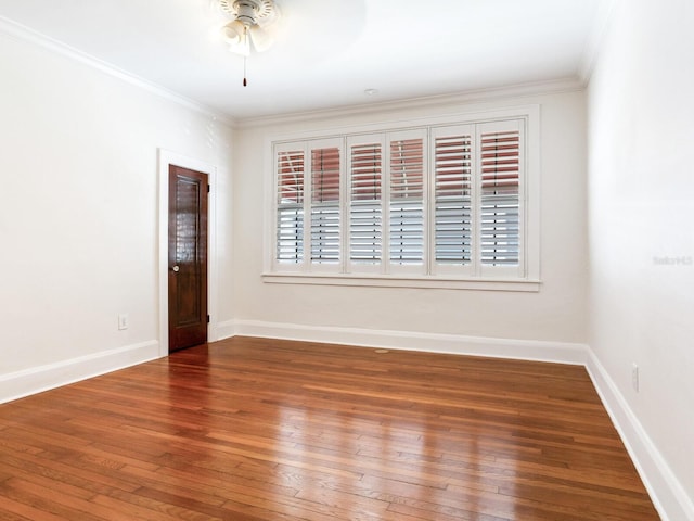 4521 W Azeele St, Tampa, FL 33609 - spare room featuring ornamental molding, hardwood / wood-style floors, ceiling fan, and plenty of natural light