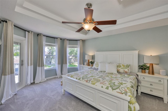 6468 Rubia Cir, Apollo Beach, FL 33572 - bedroom featuring light carpet, access to outside, and ceiling fan