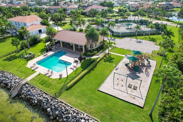 6468 Rubia Cir, Apollo Beach, FL 33572 - drone / aerial view of a pool area