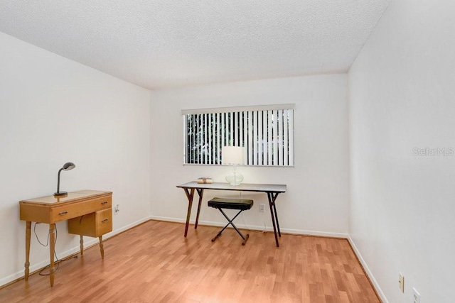 107 Halton Cir, Seffner, FL 33584 - office with light wood-type flooring, baseboards, and a textured ceiling