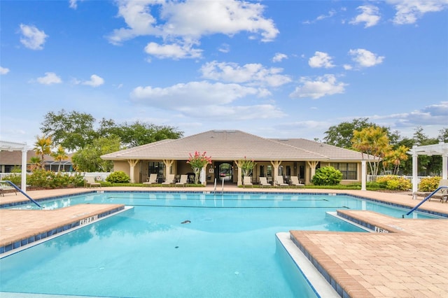 7991 Lake James Blvd, Lakeland, FL 33810 - community pool with a pergola and a patio area