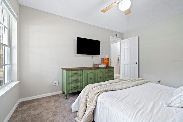 3301 Haviland Ct Unit 203, Palm Harbor, FL 34684 - bedroom featuring light colored carpet, multiple windows, baseboards, and a ceiling fan