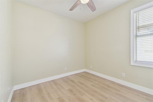 9709 Bay Colony Dr, Riverview, FL 33578 - empty room with ceiling fan, light wood-style flooring, and baseboards