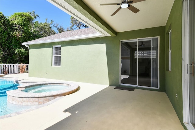 9709 Bay Colony Dr, Riverview, FL 33578 - view of pool with ceiling fan, a patio, and a pool with connected hot tub