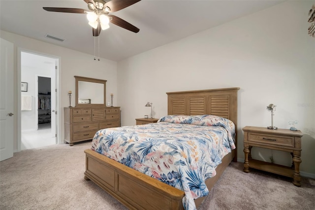 5102 Coastal Scene Dr, Apollo Beach, FL 33572 - bedroom featuring light colored carpet and a ceiling fan