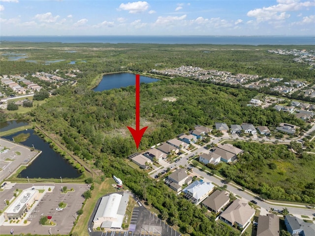 5102 Coastal Scene Dr, Apollo Beach, FL 33572 - view of property location featuring a large body of water, nearby suburban area, and a forest