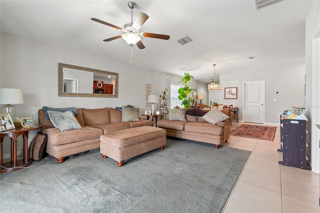 10512 Fuzzy Cattail St, Riverview, FL 33578 - living room with ceiling fan and light tile patterned floors