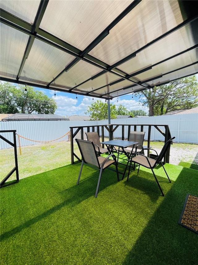4049 Ponea Dr, Sarasota, FL 34241 - view of yard with outdoor dining area