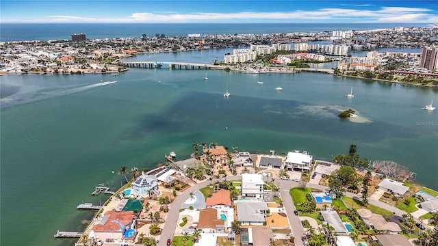 7125 S Shore Dr S, Saint Petersburg, FL 33707 - aerial view of property and surrounding area with a nearby body of water and nearby urban area