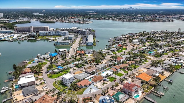 7125 S Shore Dr S, Saint Petersburg, FL 33707 - aerial view of property's location with a large body of water and nearby suburban area